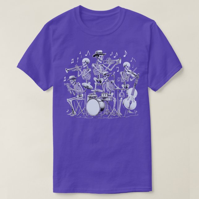 Skeleton spelar gitarr perfekt för all musik i kär t shirt (Design framsida)