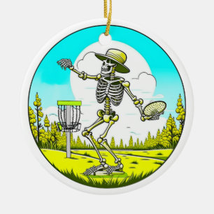 Skeleton Spelar golf Julgransprydnad Keramik