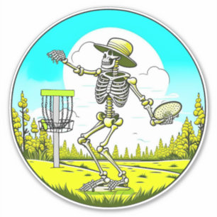 Skeleton Spelar golf Klistermärken
