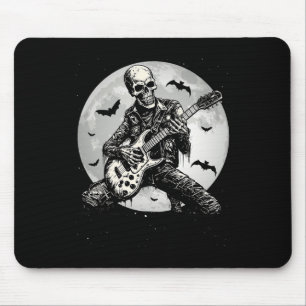 Skeleton Spelar Guitar Punk Rock musik Halloween Musmatta