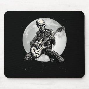 Skeleton Spelar Guitar Punk Rock musik Halloween Musmatta