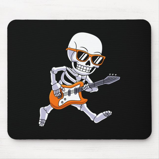 Skeleton spelar Guitar Rock and roll Boys Kids Musmatta (Framsidan)