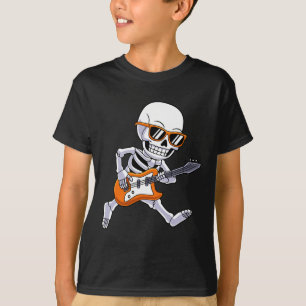 Skeleton spelar Guitar Rock and roll Boys Kids T Shirt