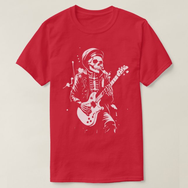 Skeleton spelar sten t shirt (Design framsida)