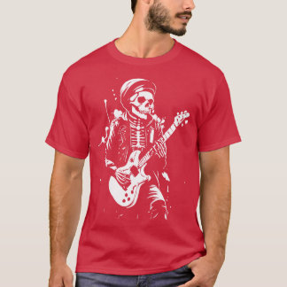 Skeleton spelar sten t shirt