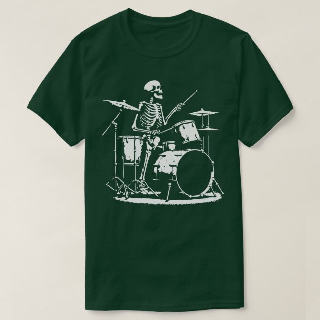Skeleton spelar trummor t shirt (Design framsida)