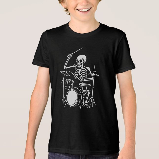 Skeleton spelar trummor t shirt (Framsida)