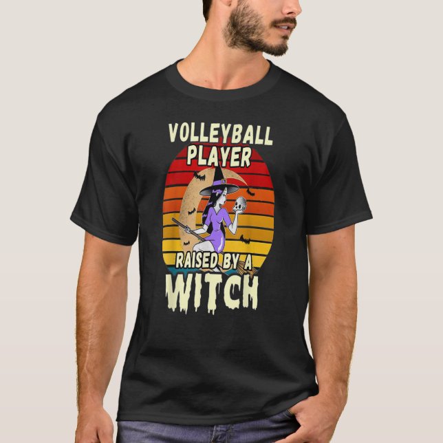 Skeleton spelar volleyball Retro Halloween 2021 S T Shirt (Framsida)
