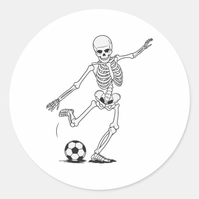 Skeleton Spelare Runt Klistermärke (Framsida)