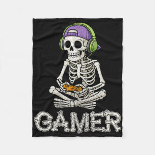 Skeleton-spelaren Tonåring Boys Video Gaming Fleecefilt