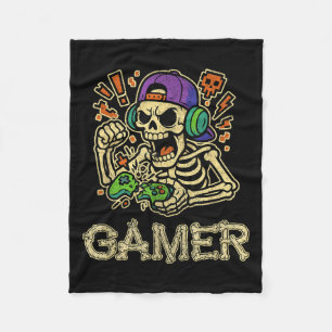 Skeleton-spelaren Tonåring Boys Video Gaming Fleecefilt