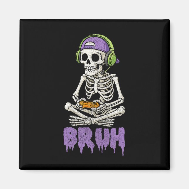 Skeleton-spelaren Tonåring Boys Video Gaming Magnet (Framsidan)