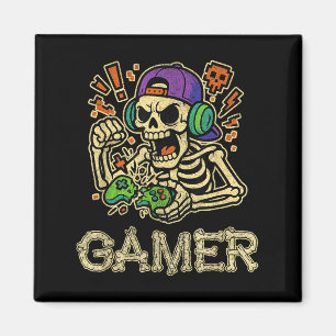 Skeleton-spelaren Tonåring Boys Video Gaming Magnet