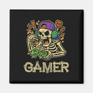 Skeleton-spelaren Tonåring Boys Video Gaming Magnet
