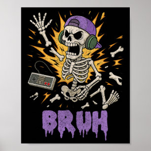 Skeleton-spelaren Tonåring Boys Video Gaming Poster