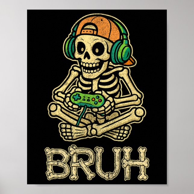 Skeleton-spelaren Tonåring Boys Video Gaming Poster (Framsidan)
