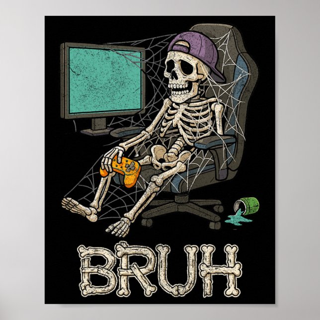 Skeleton-spelaren Tonåring Boys Video Gaming Poster (Framsidan)