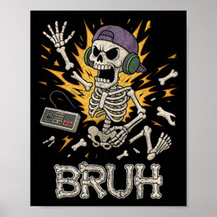 Skeleton-spelaren Tonåring Boys Video Gaming Poster
