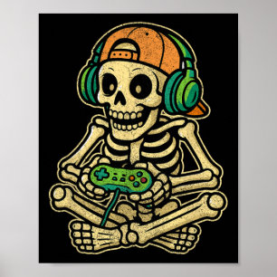Skeleton-spelaren Tonåring Boys Video Gaming Poster