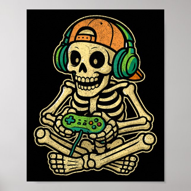 Skeleton-spelaren Tonåring Boys Video Gaming Poster (Framsidan)