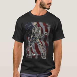 Skeleton Spelbass för Bassists och Guitar Bass T Shirt