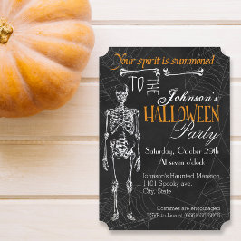Skeleton Spindelnät Spirit Halloween fest Inbjudningar
