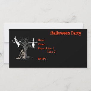 Skeleton Spöken-kort för inbjudan till halloween f