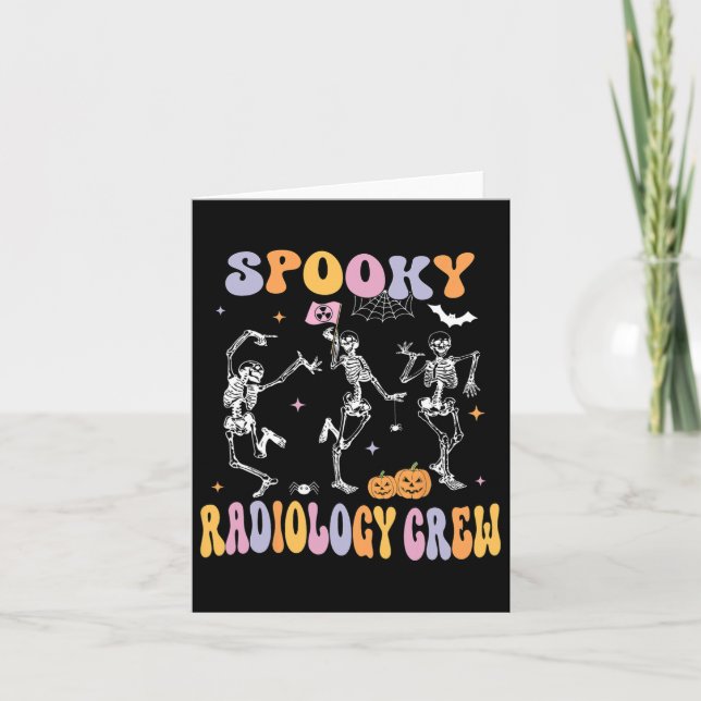 Skeleton Spooky Radiology Crew X-ray Tech Hallowee Kort (Framsida)