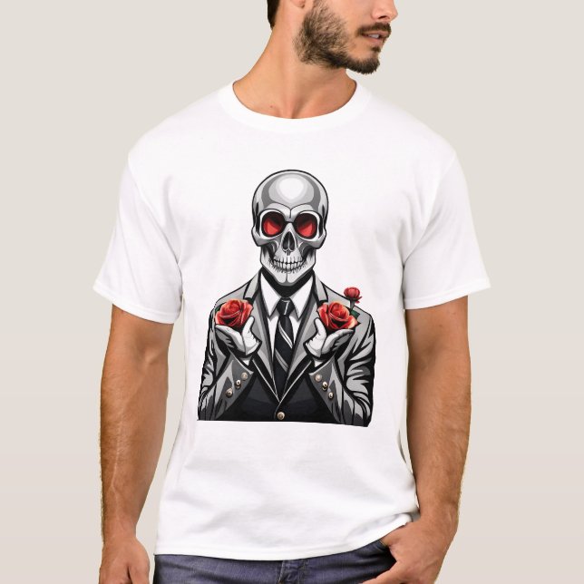 Skeleton sprouting blommor t shirt (Framsida)