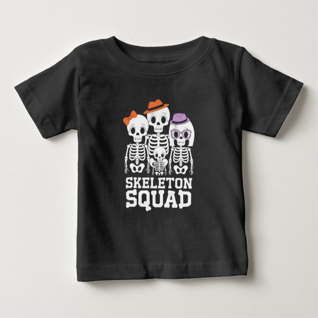 Skeleton Squad Halloween-familjmatchning T Shirt (Framsida)