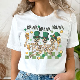 Skeleton St. Patrick's Day, Lustigt drickande T-Sh T Shirt