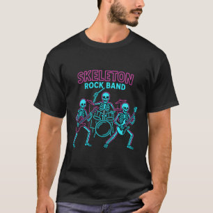 Skeleton Sten Band Neon Halloween T Shirt