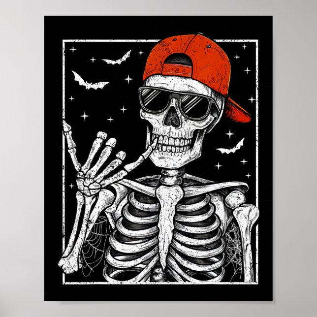Skeleton Sten Hand Halloween Costume Coola Sten Mu Poster (Framsidan)