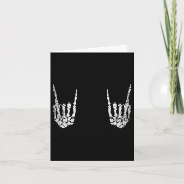 Skeleton Sten Hand Lazy Halloween Costume Coola Bo Kort (Framsida)