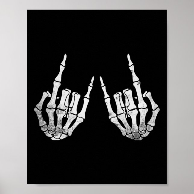 Skeleton Sten Hand Lazy Halloween Costume Coola Bo Poster (Framsidan)