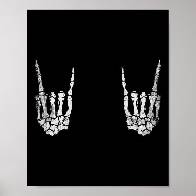 Skeleton Sten Hand Lazy Halloween Costume Coola Bo Poster (Framsidan)