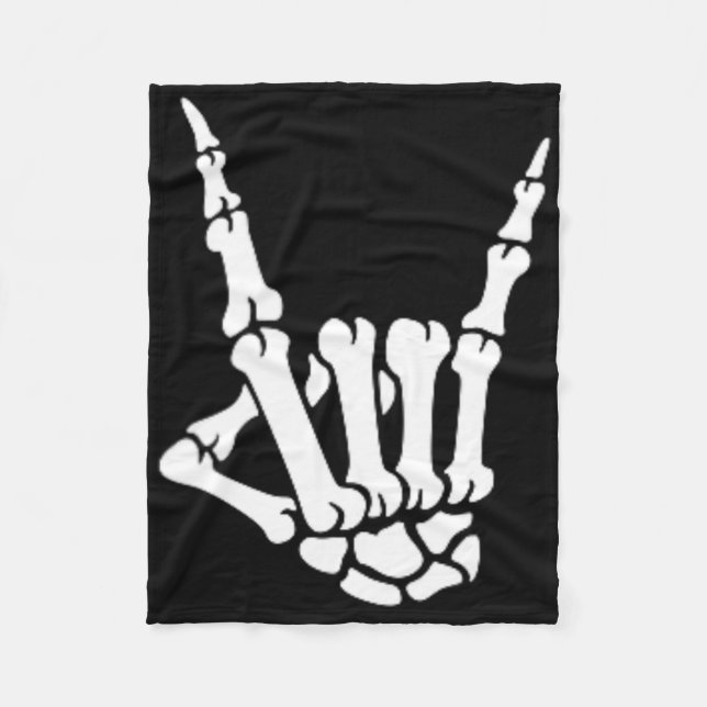 Skeleton Sten Hand Pocket Lazy Halloween Costume C Fleecefilt (Framsidan)