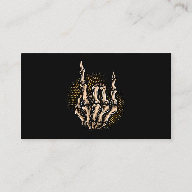 Skeleton Sten Hand Sign Halloween Music Älskare 20 Visitkort (Framsida)