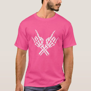 Skeleton Sten Horns Hand Symbol Gesture T Shirt