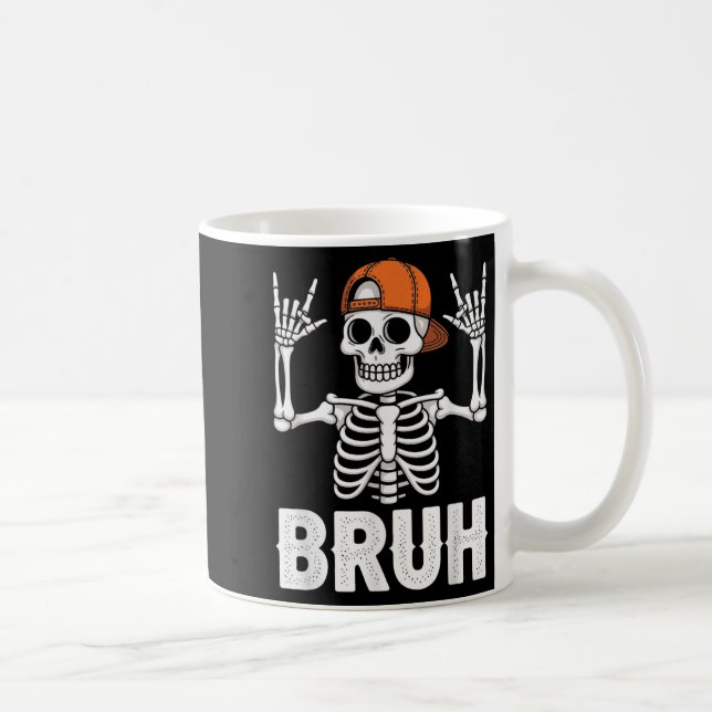 Skeleton Sten på Bruh Halloween för Manar Boys Kid Kaffemugg (Höger)