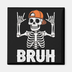 Skeleton Sten på Bruh Halloween för Manar Boys Kid Magnet