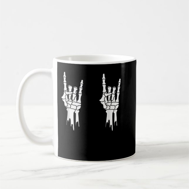 Skeleton, Sten på Händer, Halloween, Manar Women K Kaffemugg (Vänster)