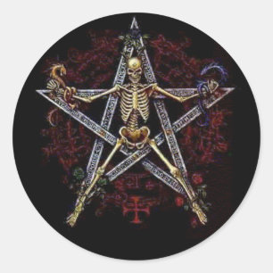 Skeleton Sticker Runt Klistermärke