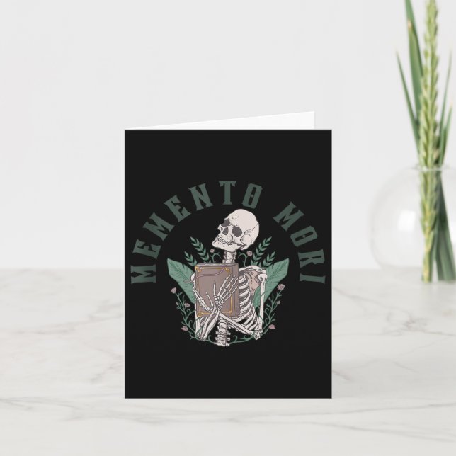 Skeleton Stoic Philosophy Latin Quote Memento Mori Kort (Framsida)