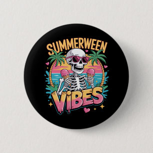 Skeleton Summerween Vibes Glass Knapp