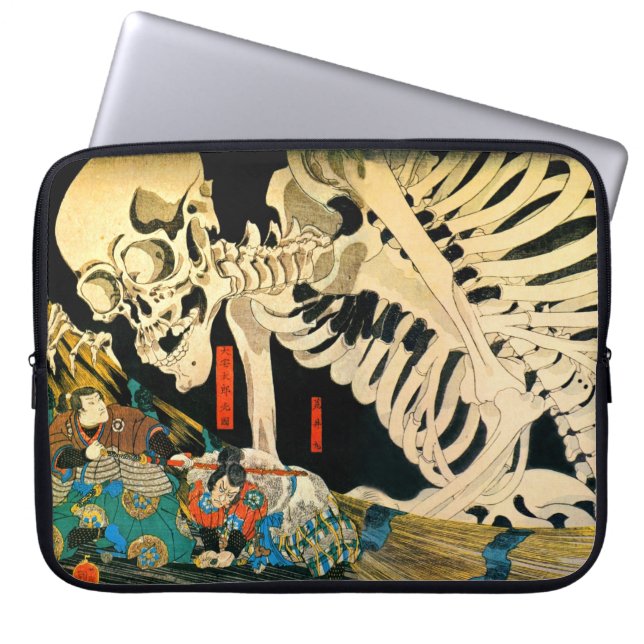 Skeleton Summonerat av Witch Kuniyoshi Fine Art Laptop Sleeve (Framsidan)