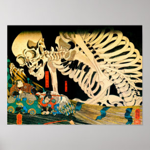 Skeleton Summonerat av Witch Kuniyoshi Fine Art Poster