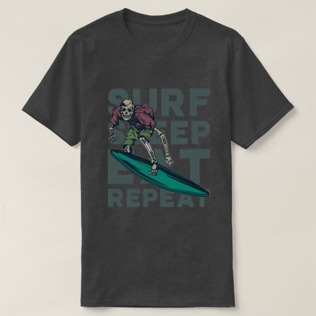 SKELETON SURFA SHEEP EAT REPEAT T SHIRT (Design framsida)
