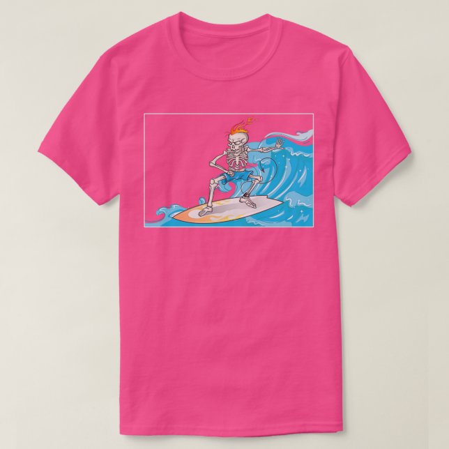 Skeleton Surfa Surfing T Shirt (Design framsida)