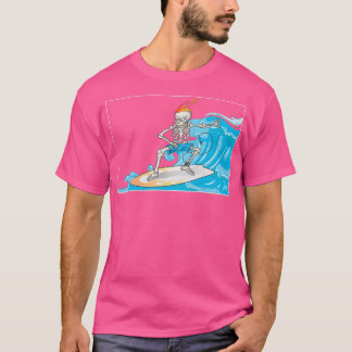 Skeleton Surfa Surfing T Shirt